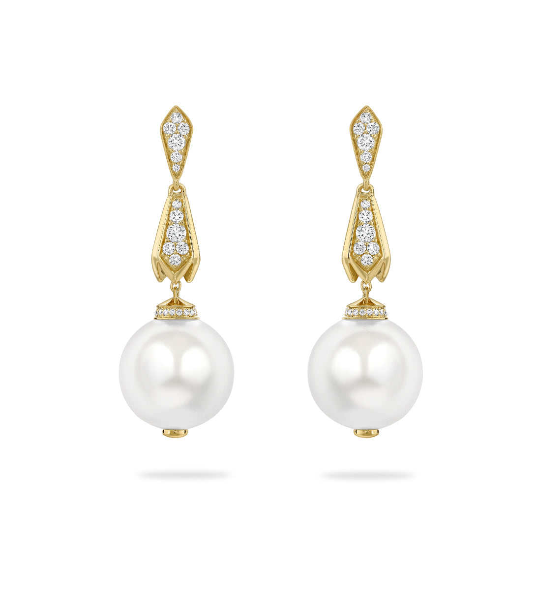 Secret Garden Pearl Diamond Drop Earrings