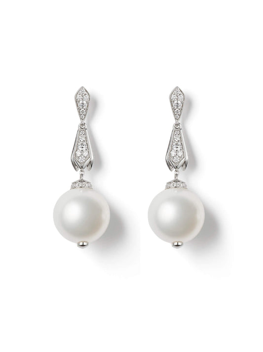 Secret Garden Pearl Diamond Drop Earrings