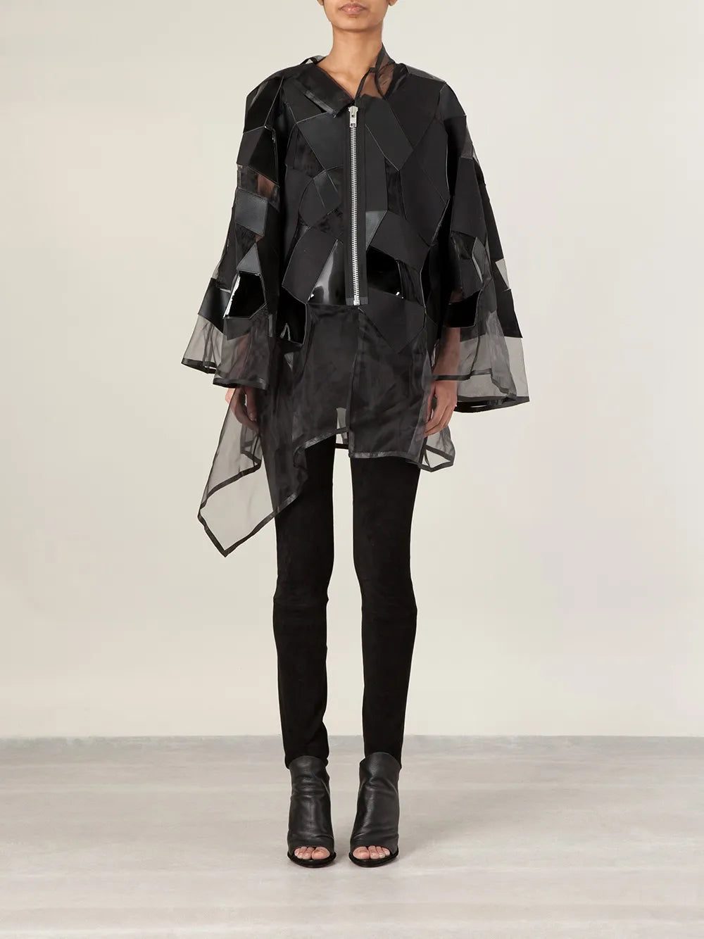 Geometric Panelled Zip Blouse