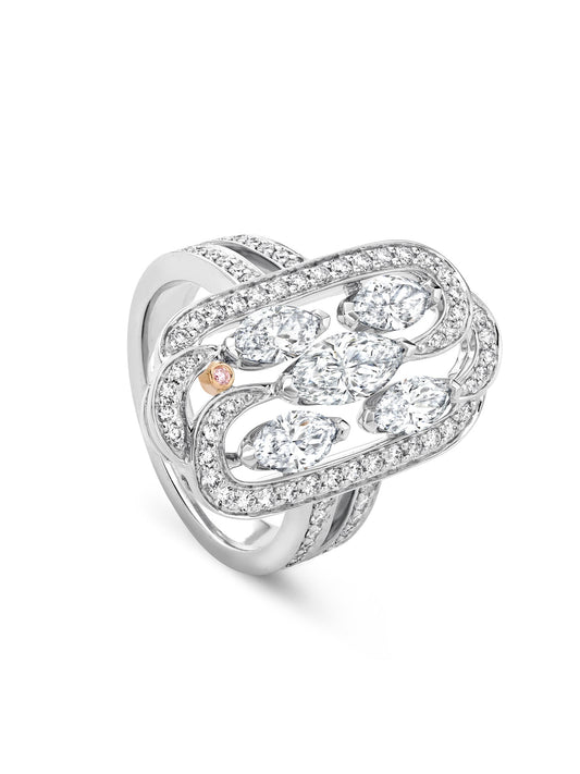 Secret Garden Marquise Pink Diamond Ring