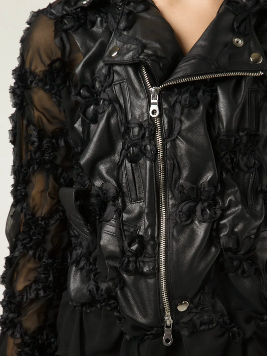 Appliqué Biker Jacket