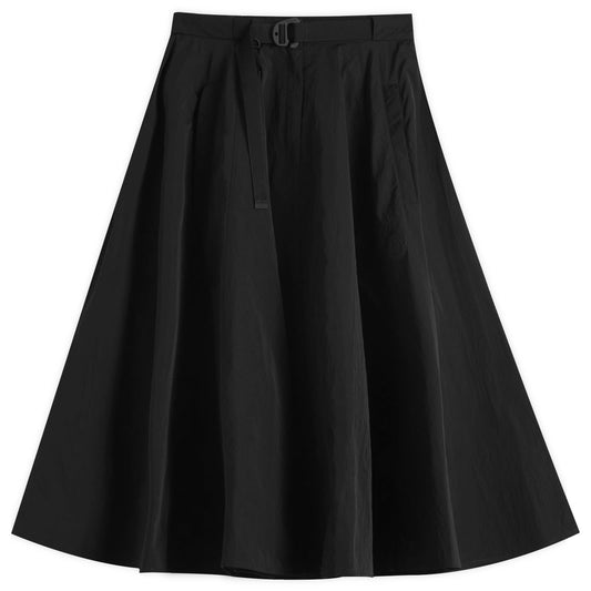 Washed Nylon Midi Skirt