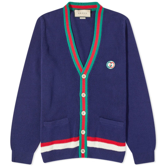 GG Logo Stripe Placket Cardigan