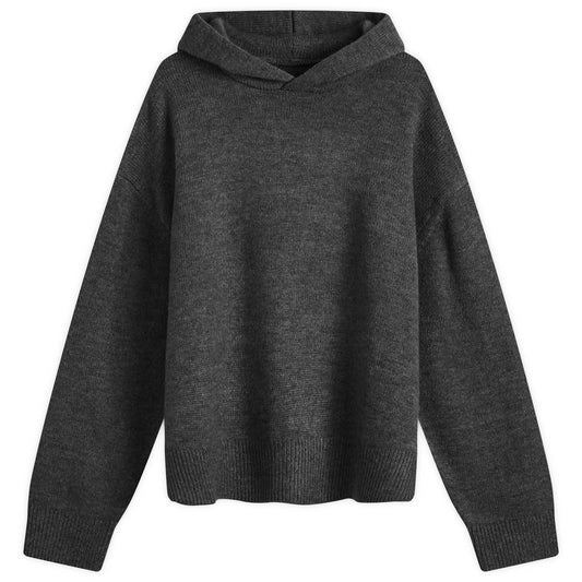 Mohair Blend Knit Hoodie