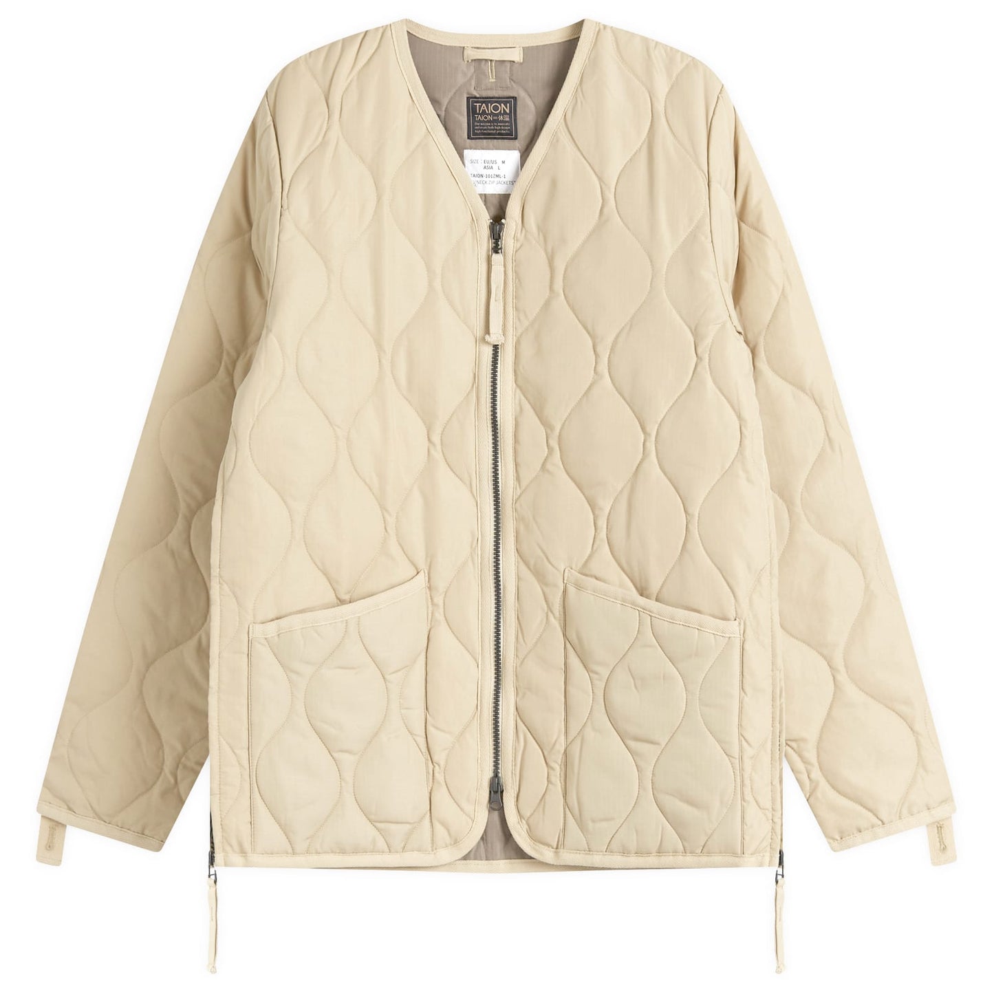 Military Zip V-Neck Down Jacket
