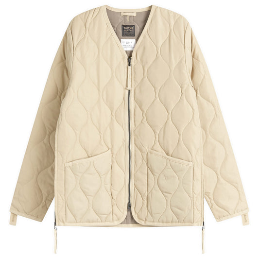 Military Zip V-Neck Down Jacket