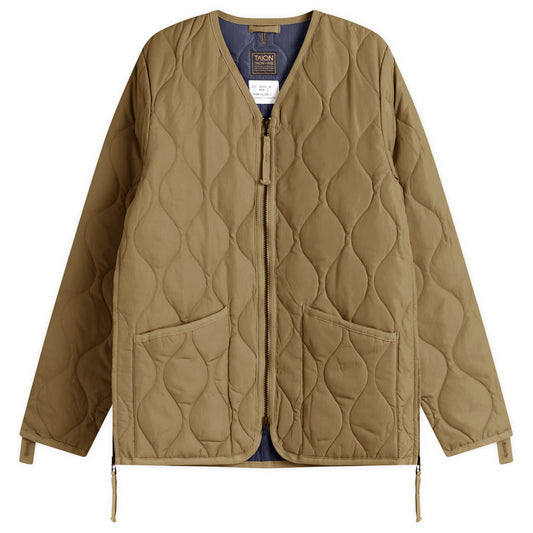 Military Zip V-Neck Down Jacket