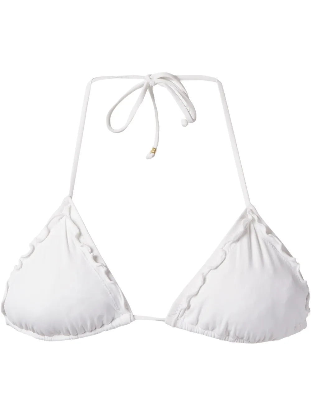 Ruffled Trim Triangle Bikini Top