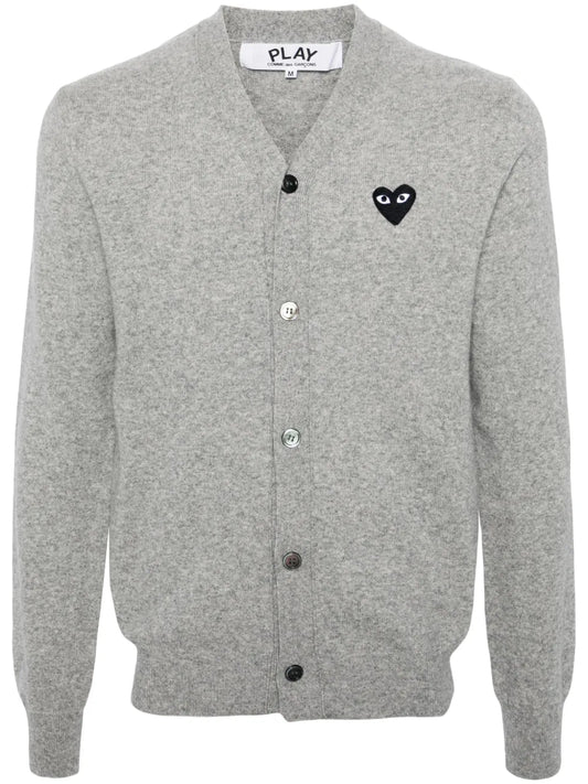 Logo Patch V-Neck Cardigan