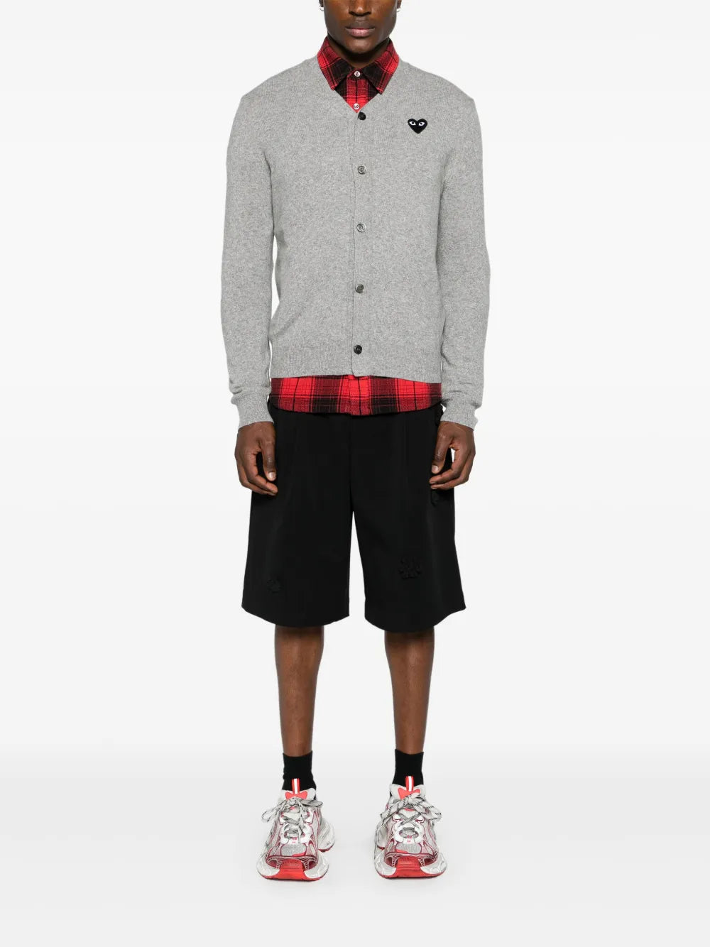 Logo Patch V-Neck Cardigan