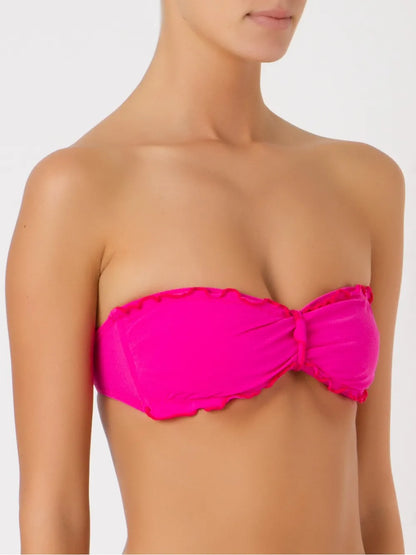 Ruffled Trim Bandeau Bikini Top