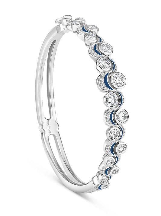 Over the Moon Diamond Enamel Bangle