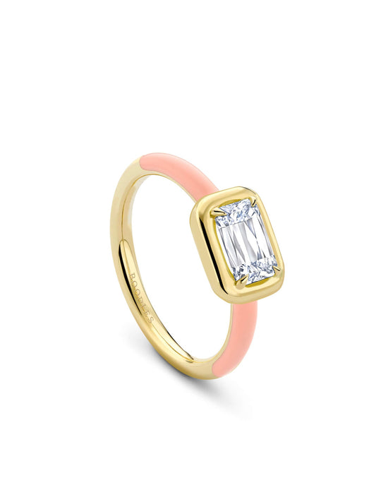 Florentine Ashoka Pink Enamel Ring