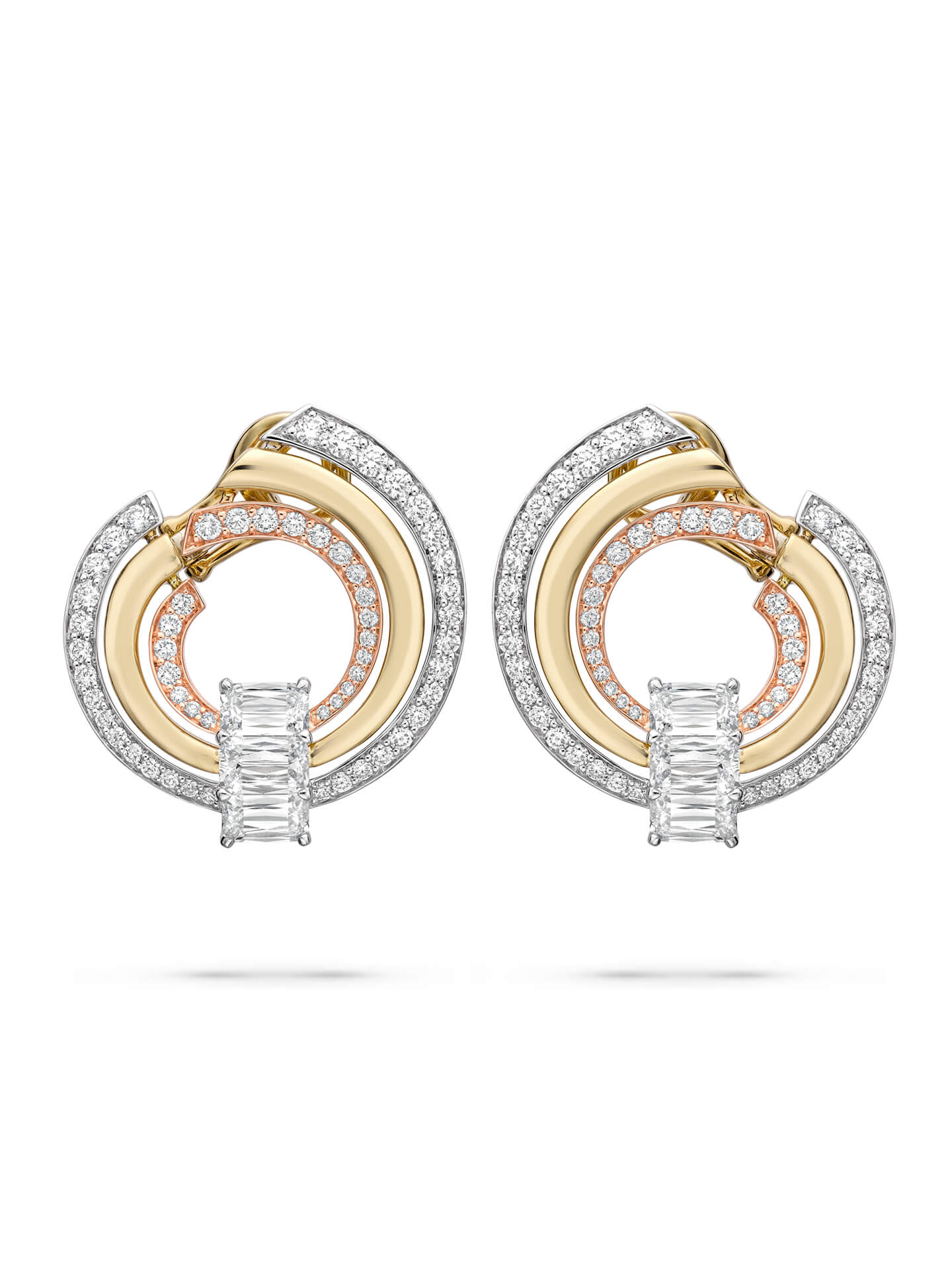 Ribbons Ashoka Gold Diamond Earrings