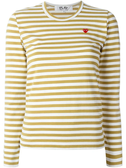Heart-Patch Striped Top