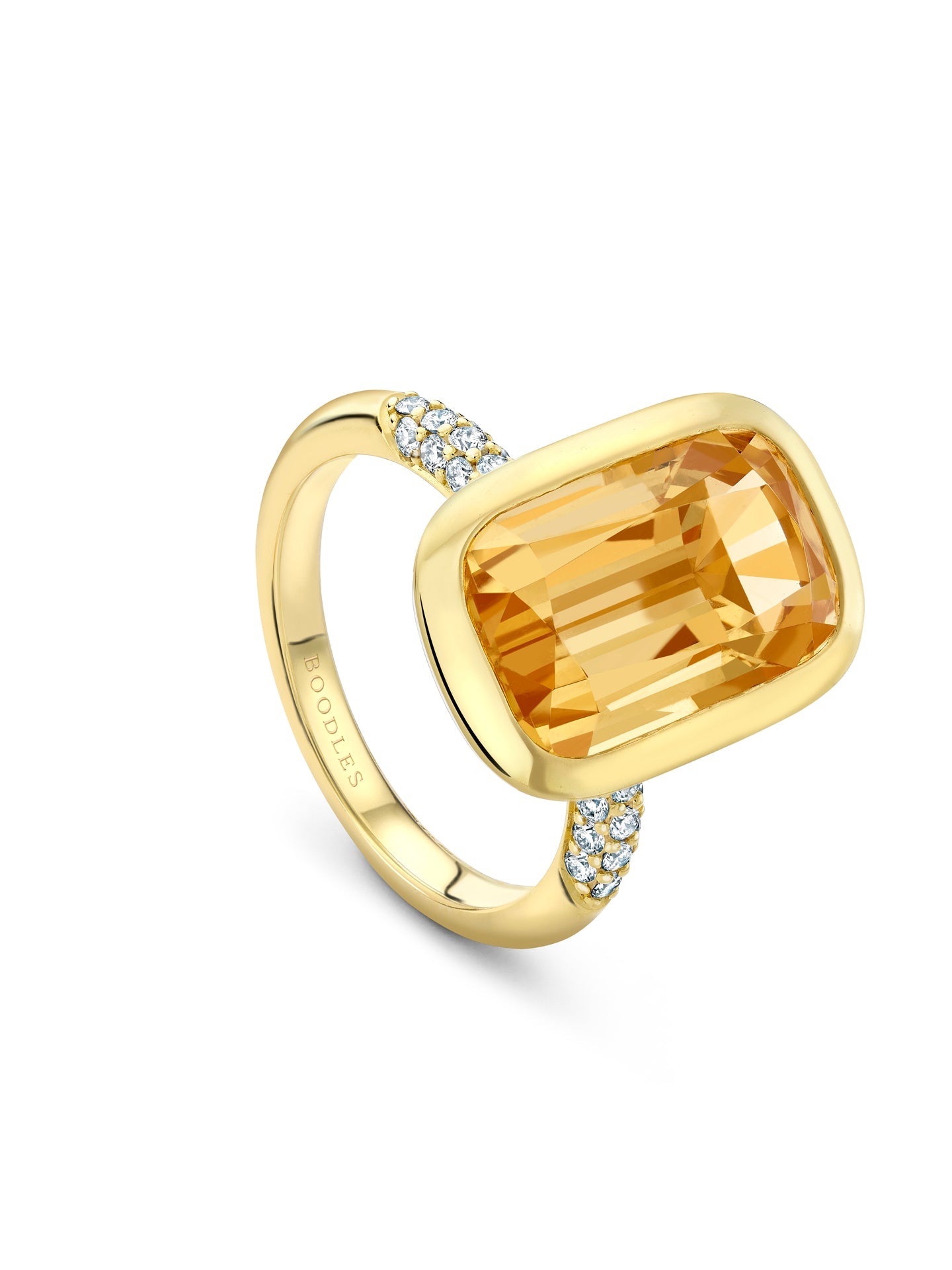 Florentine Cushion Topaz White Enamel Ring