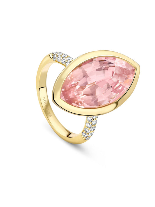 Florentine Dolce Vita Marquise Morganite Ring