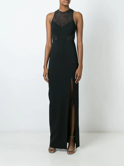 Mesh Panel Column Dress