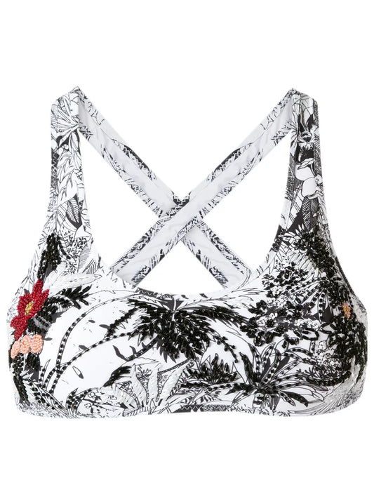 Embroidered Bikini Top