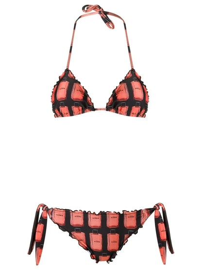Ruffled Triangle Bikini Set