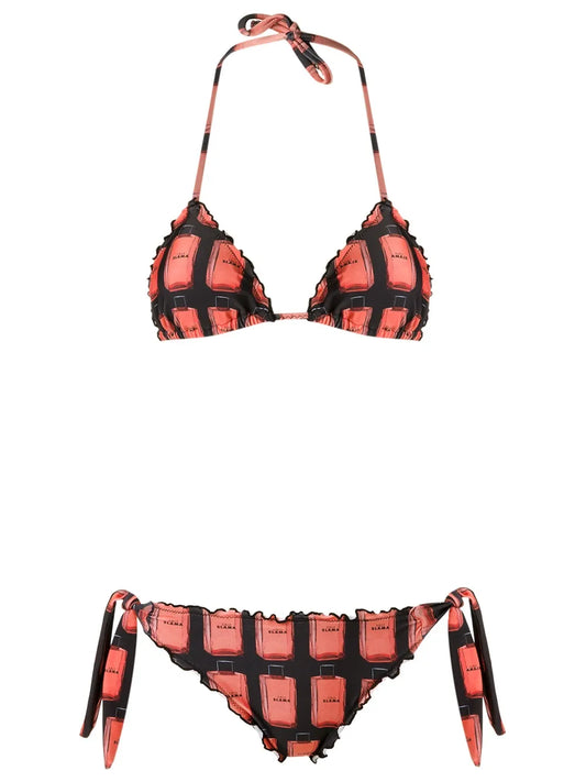Ruffled Triangle Bikini Set