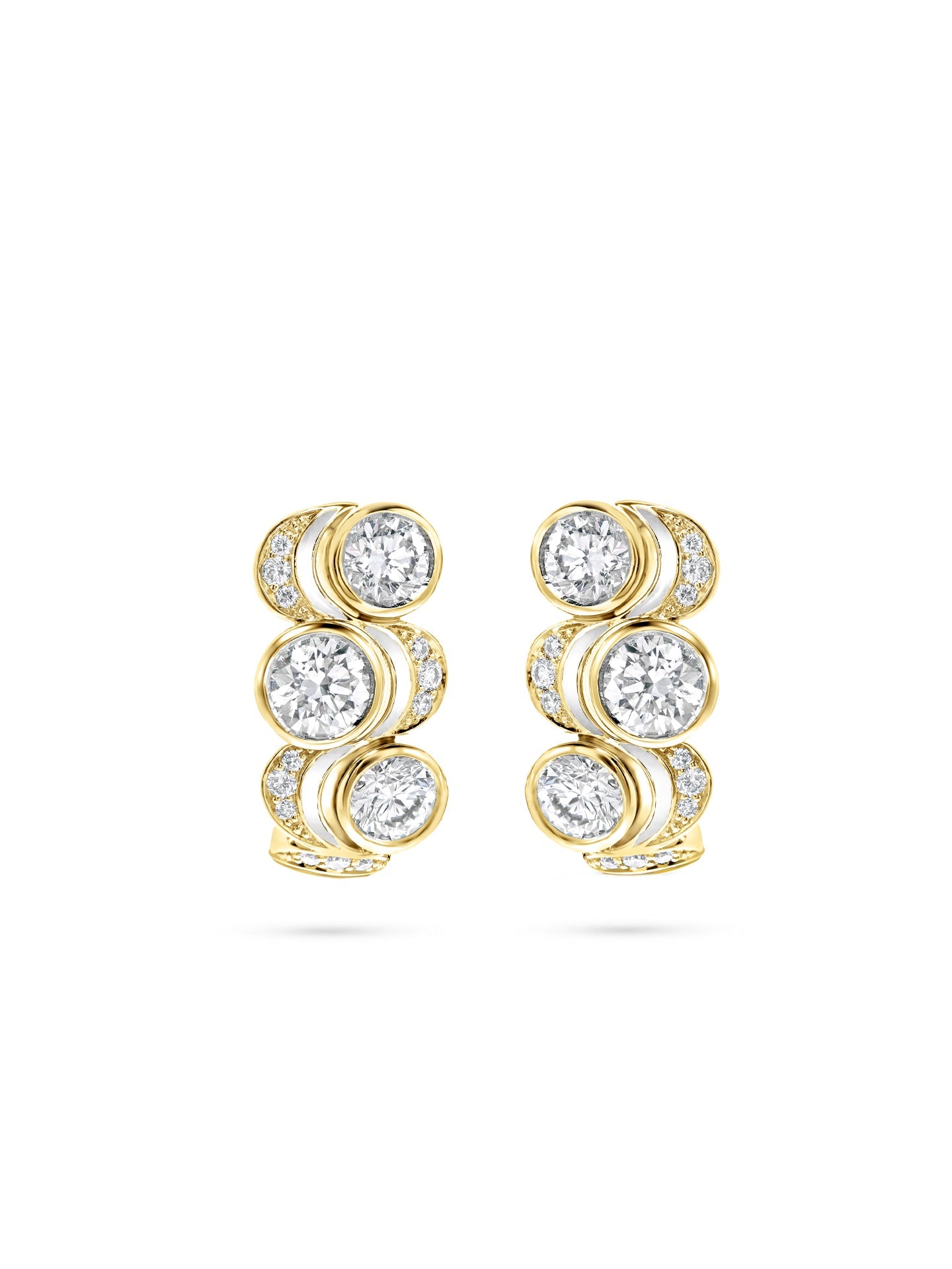 Over the Moon Diamond Enamel Earrings