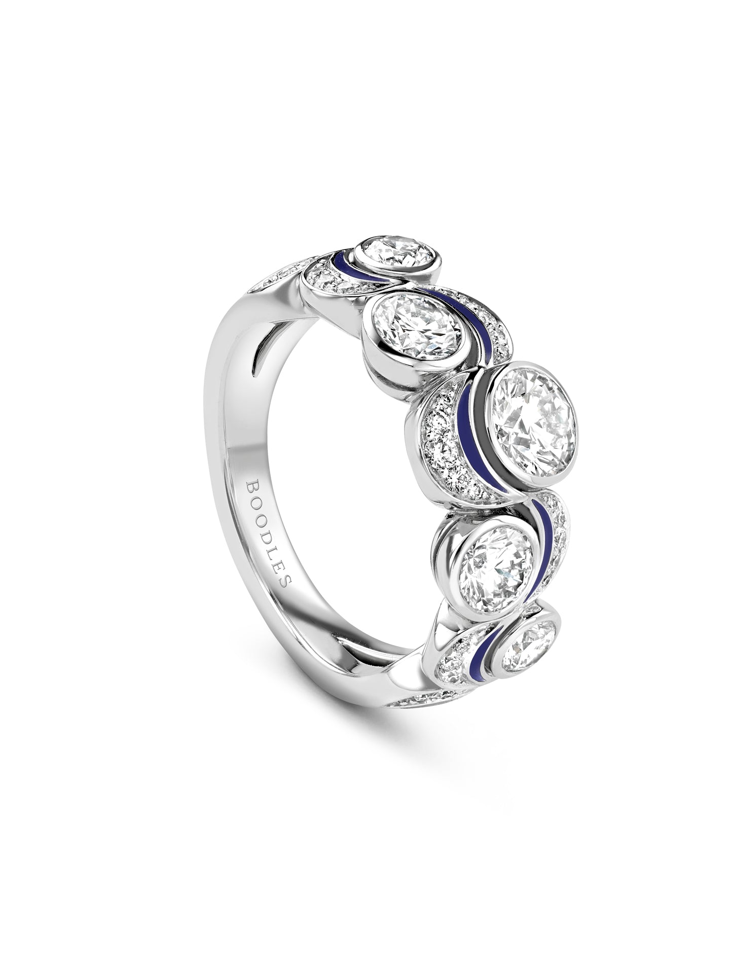 Over the Moon Diamond Enamel Ring