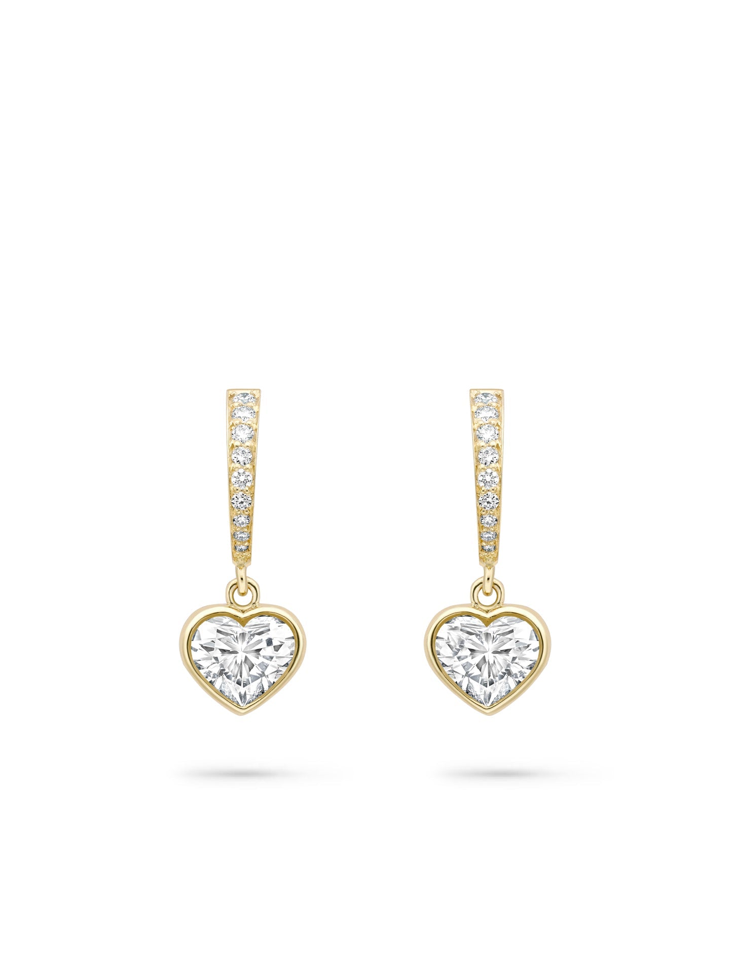 Classic Heart Diamond Drop Earrings