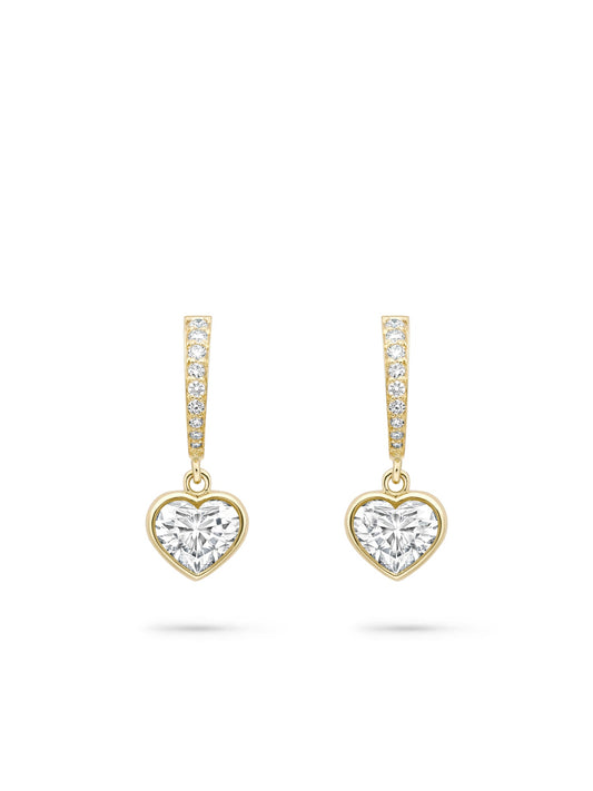 Classic Heart Diamond Drop Earrings