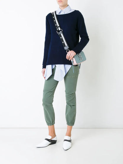 Elasticated Hem Cropped Trousers