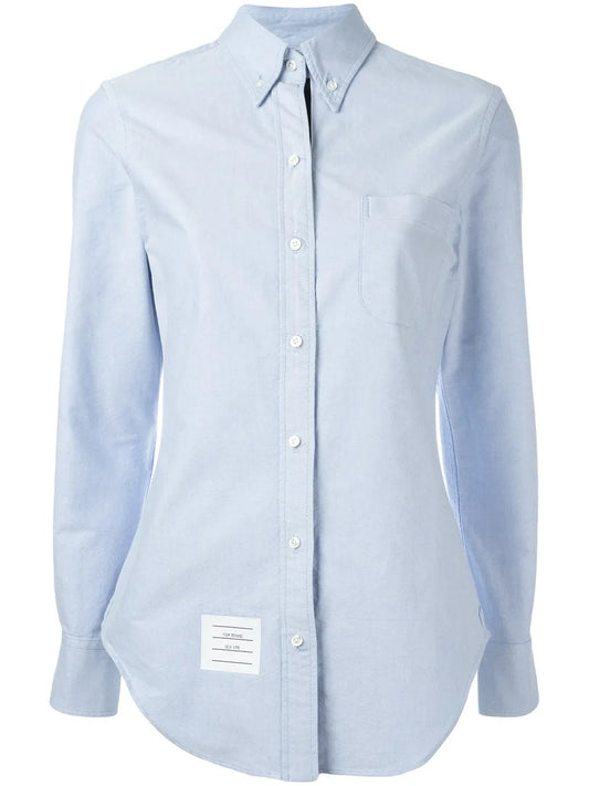 Long Sleeve Shirt Grosgrain Placket In Blue Oxford