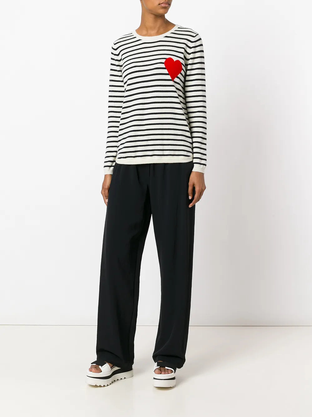 Breton Stripe Heart Jumper