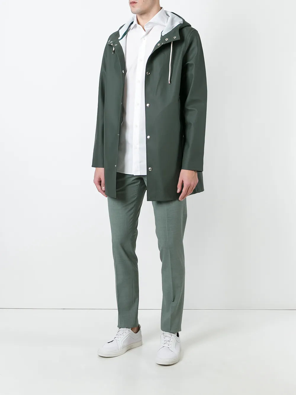 Drawstring Hood Raincoat