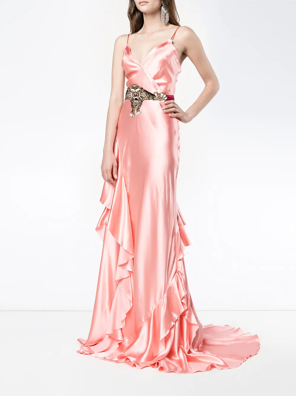 Ruffle Slip Gown