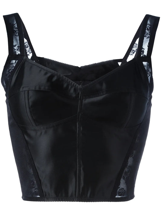 Lace-Trim Corset Top