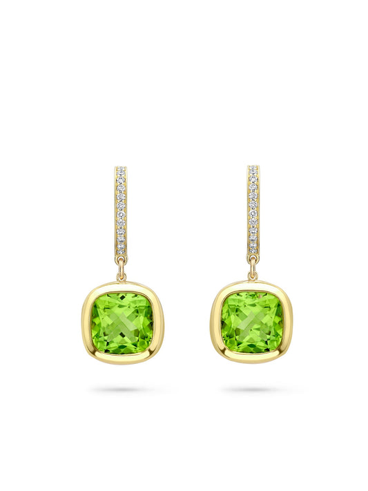 Florentine Dolce Vita Cushion Peridot Earrings