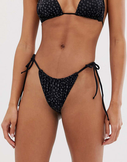Reflective Spot Tie Side Bikini Bottom