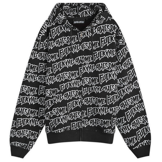 AOP Stamp Zipped Hoodie