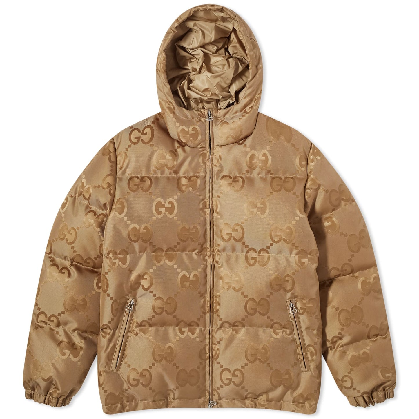 Jumbo GG Jacquard Down Hooded Jacket