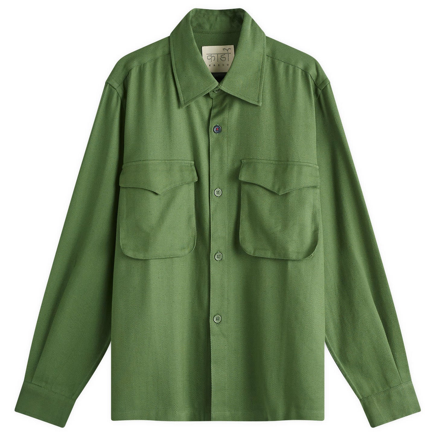 Bhola Herringbone Patch Pocket Shirt