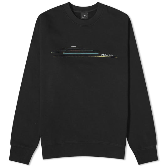 Embroidered Stripe Crew Sweat