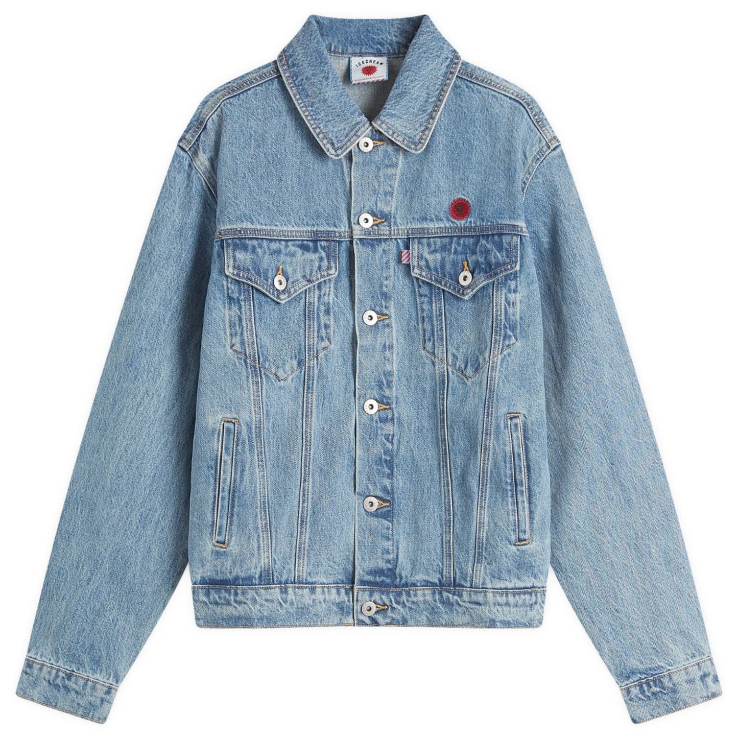 Check Lined Denim Trucker Jacket