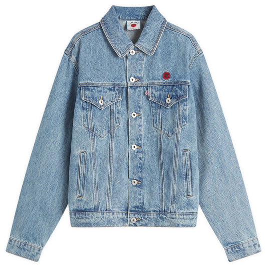 Check Lined Denim Trucker Jacket