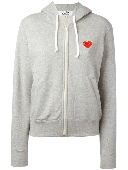 Heart-Appliqué Cotton Hoodie