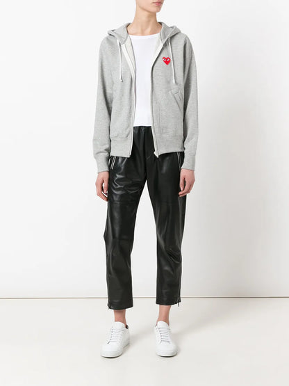 Heart-Appliqué Cotton Hoodie