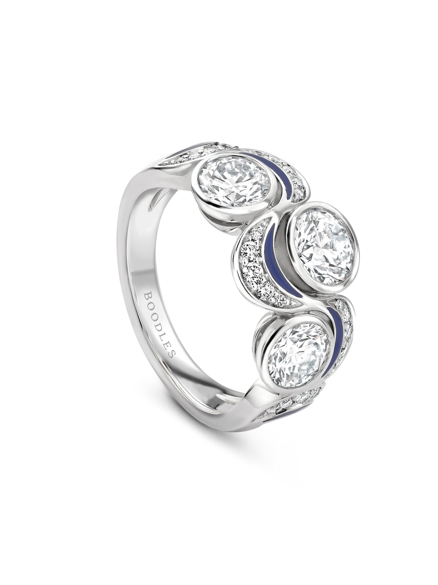 Over the Moon Three Stone Diamond Ring