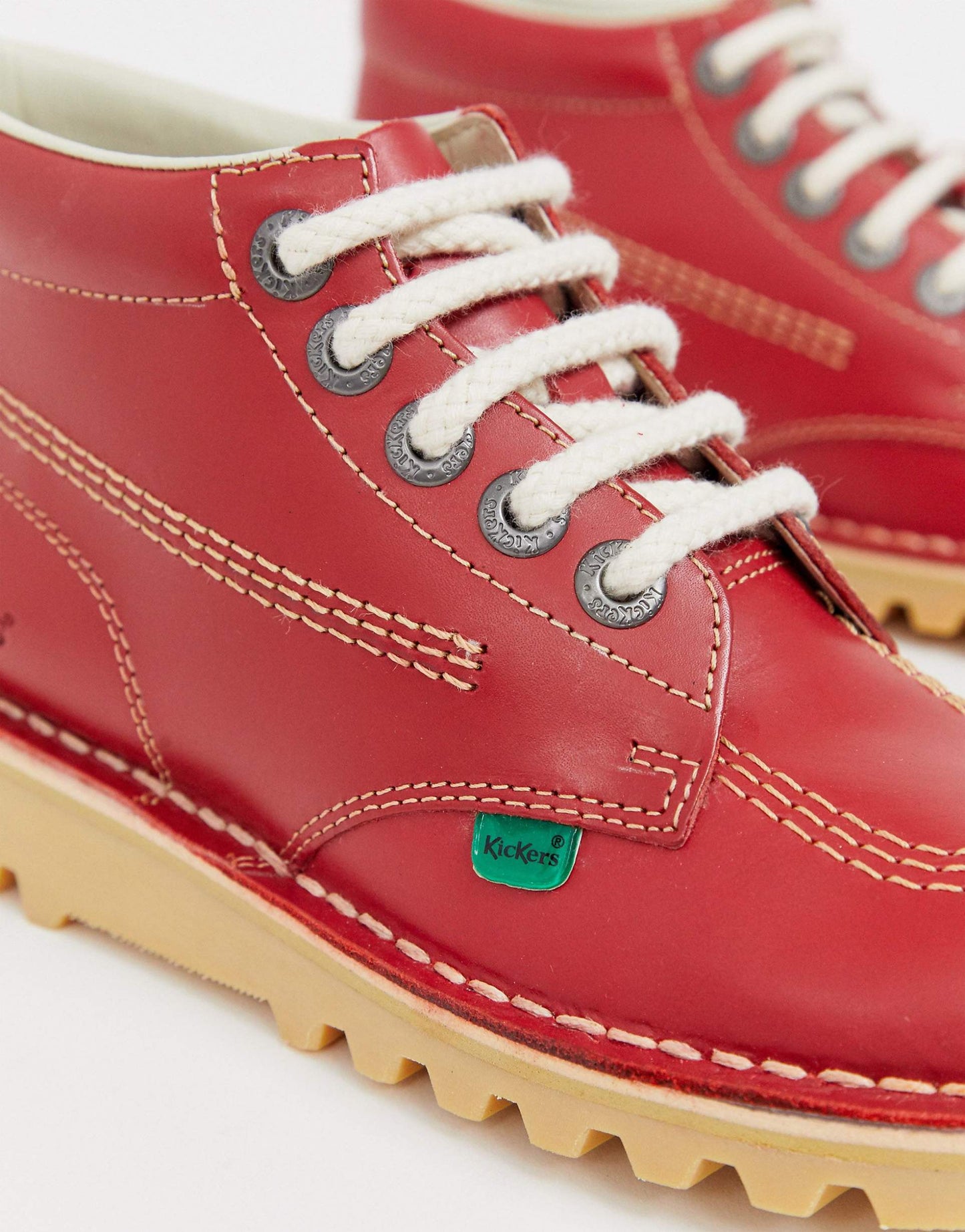 Kick Hi Core Red Leather Hi Top Flat Boots