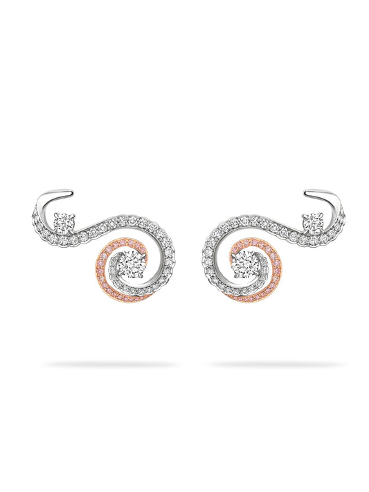 Monaco Pink and White Diamond Earrings