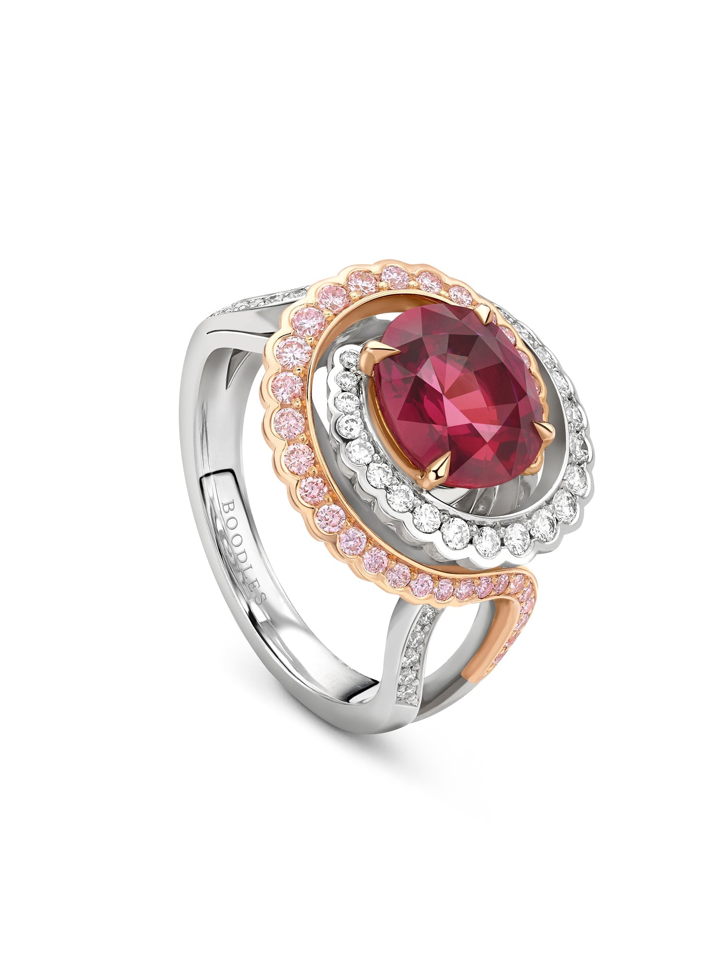 Monaco Oval Ruby and Pink Diamond Ring