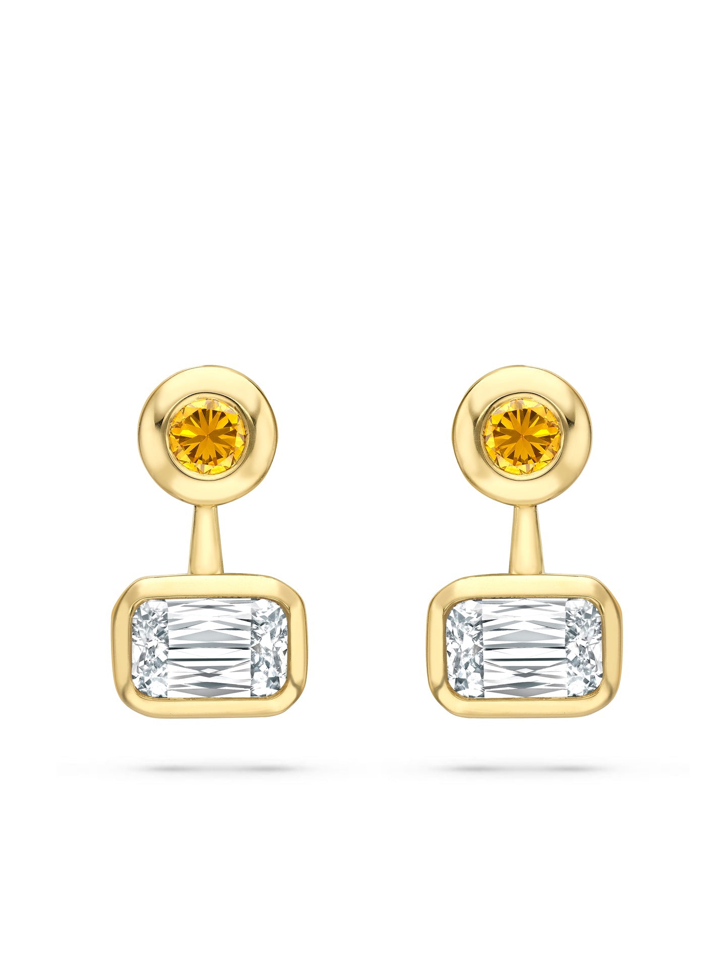 Florentine Ashoka and Yellow Diamond Earrings